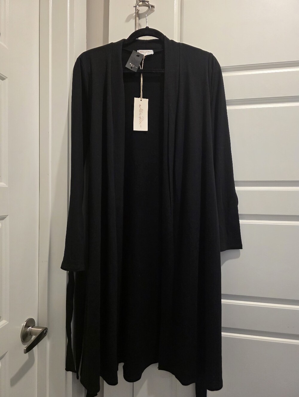 Black Women's Long Open Cardigan - , Black